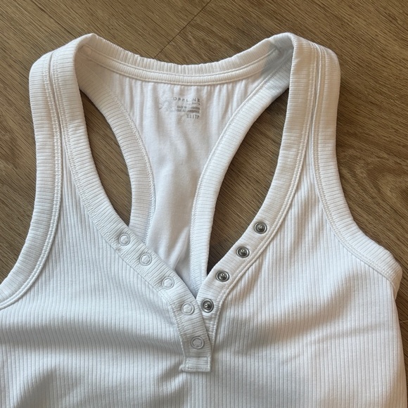 NWT Aerie White Ribbed Racerback Cami Tank Top - Picture 2 of 7